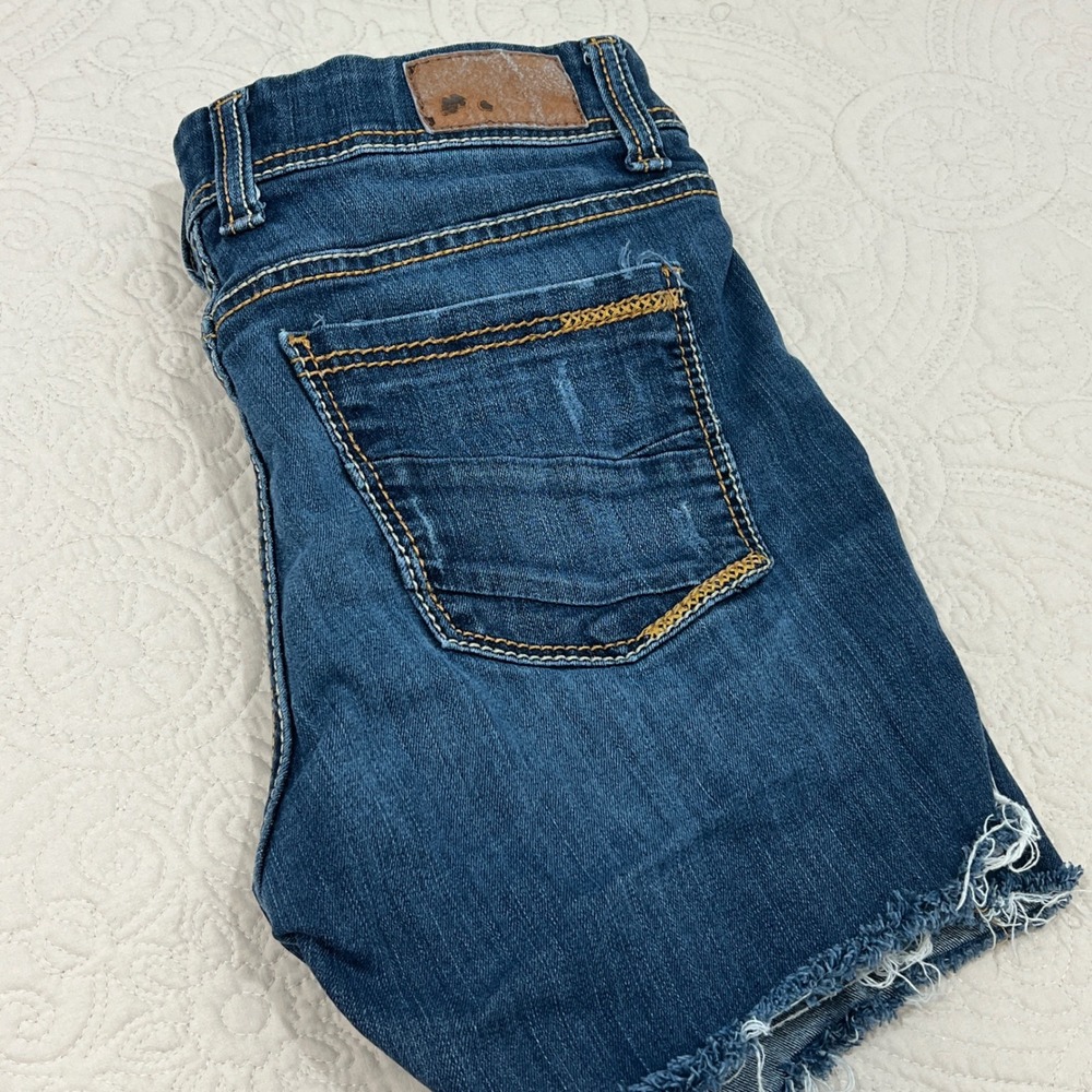 BKE Dakota Dark Wash Distressed Cut Off Denim Shorts Mens 31R Raw Hem BPL1418